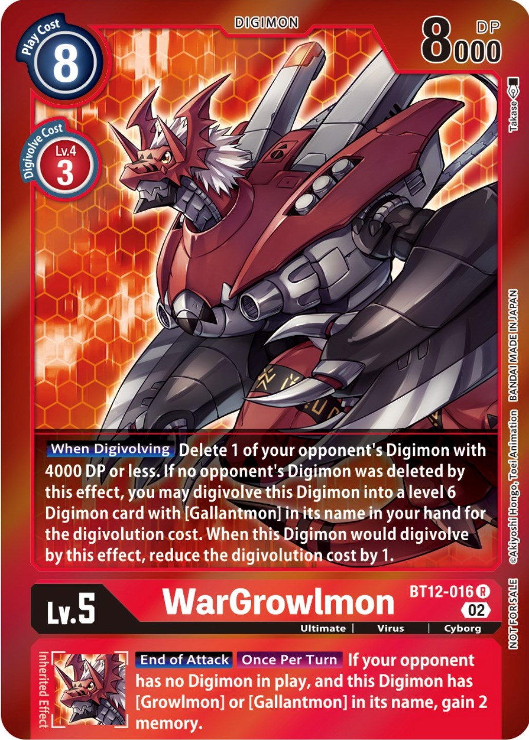 WarGrowlmon [BT12-016] (Tamer Party -Special-) [Across Time Promos] | The Time Vault CA