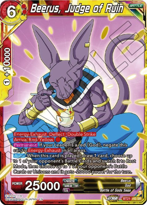 Beerus, Judge of Ruin (BT21-143) [Wild Resurgence] | The Time Vault CA