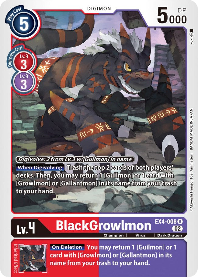 BlackGrowlmon [EX4-008] [Alternative Being Booster] | The Time Vault CA