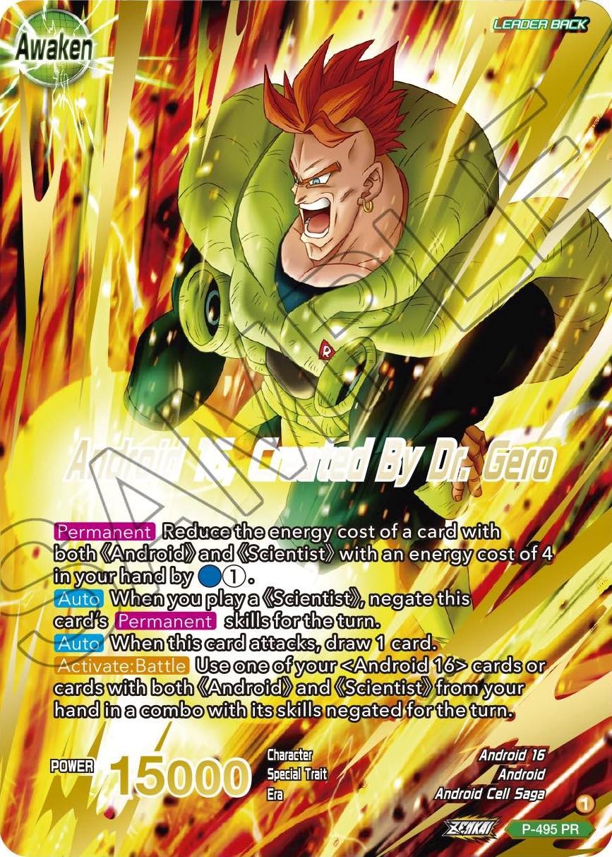 Android 16 // Android 16, Created By Dr. Gero (Gold Stamped) (P-495) [Promotion Cards] | The Time Vault CA