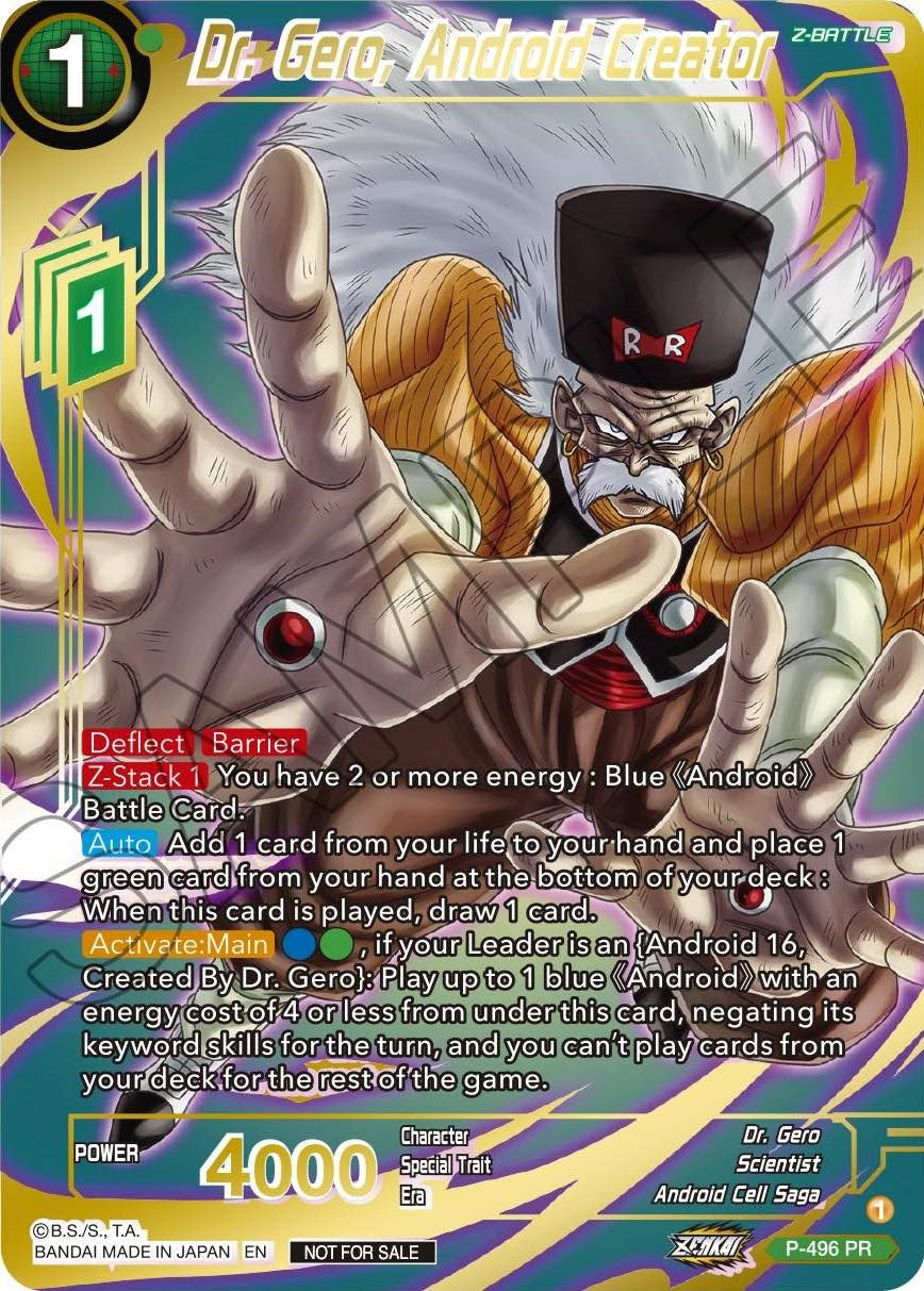 Dr. Gero, Android Creator (Gold Stamped) (P-496) [Promotion Cards] | The Time Vault CA