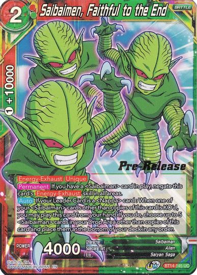 Saibaimen, Faithful to the End (BT14-145) [Cross Spirits Prerelease Promos] | The Time Vault CA