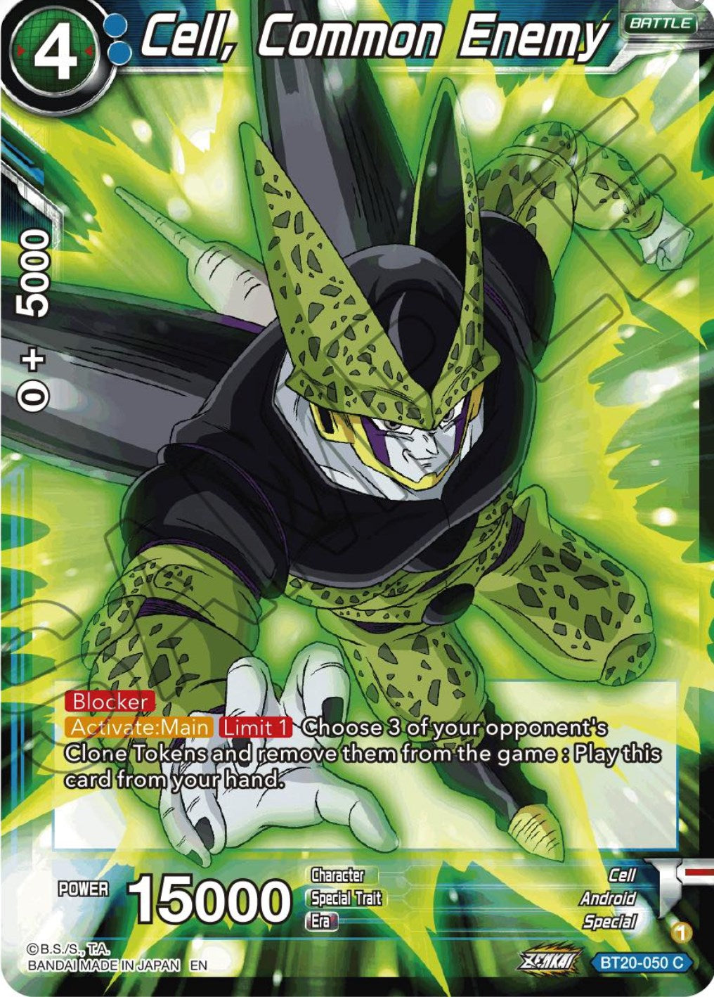 Cell, Common Enemy (BT20-050) [Power Absorbed] | The Time Vault CA