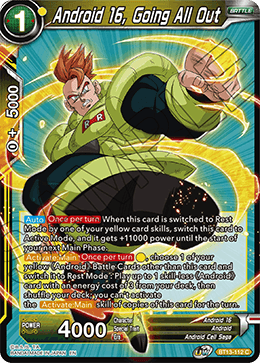 Android 16, Going All Out (Common) (BT13-112) [Supreme Rivalry] | The Time Vault CA