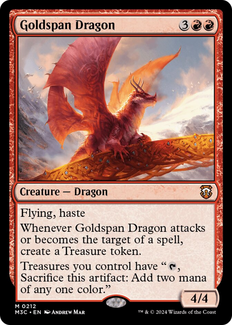 Goldspan Dragon (Ripple Foil) [Modern Horizons 3 Commander] | The Time Vault CA