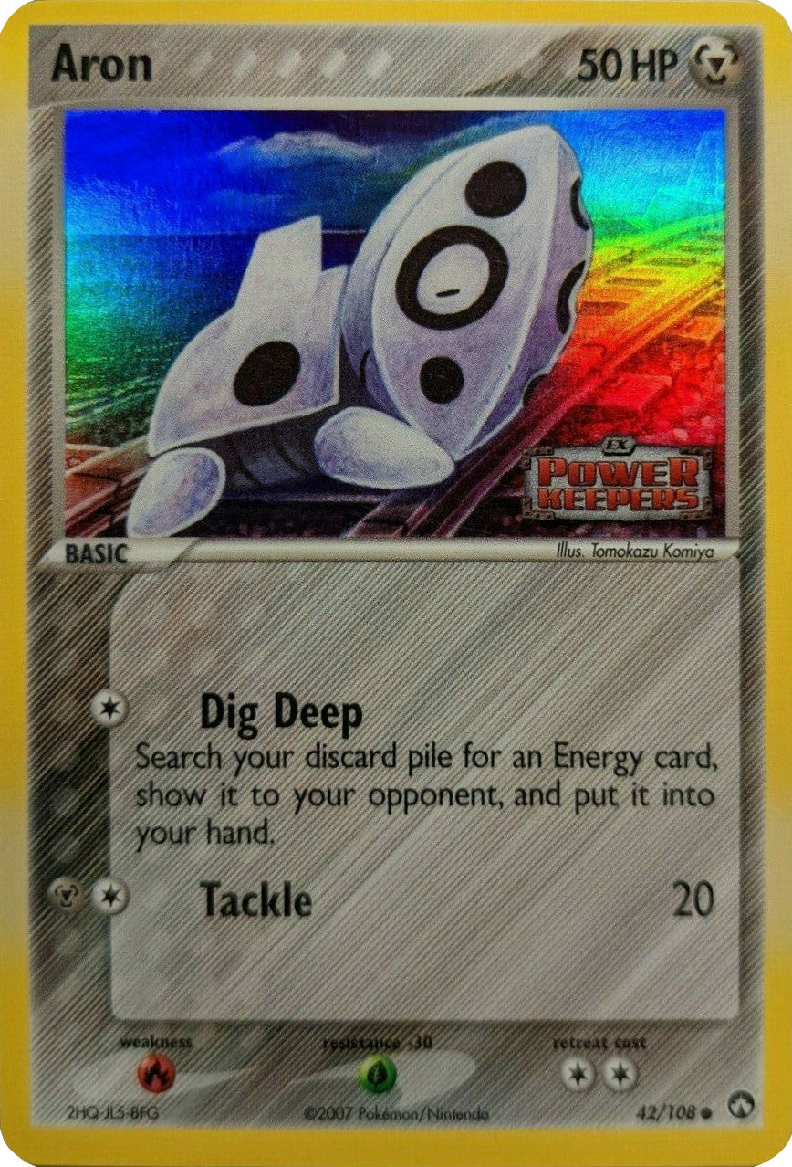 Aron (42/108) (Stamped) [EX: Power Keepers] | The Time Vault CA
