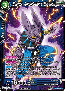 Beerus, Annihilation's Essence (Tournament Pack Vol. 8) (P-384) [Tournament Promotion Cards] | The Time Vault CA