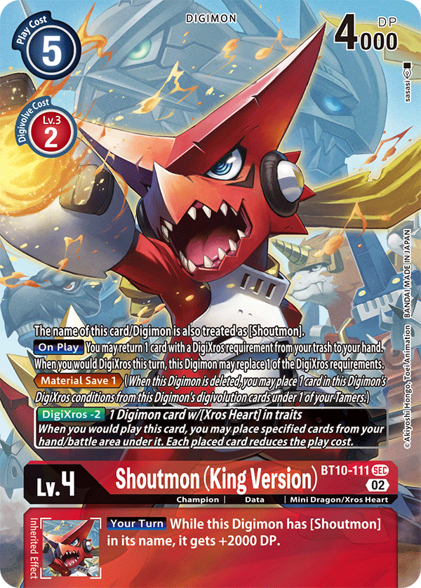 Shoutmon (King Version) [BT10-111] (Alternate Art) [Xros Encounter] | The Time Vault CA