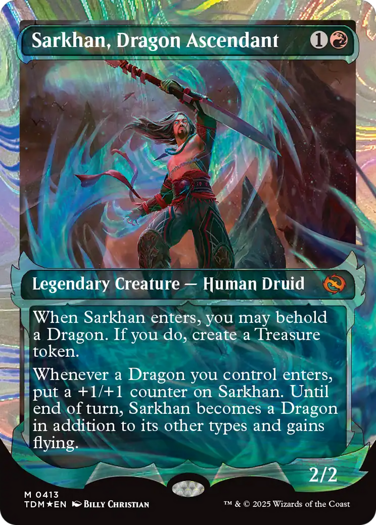 Sarkhan, Dragon Ascendant (0413) (Showcase) (Halo Foil) [Tarkir: Dragonstorm] | The Time Vault CA