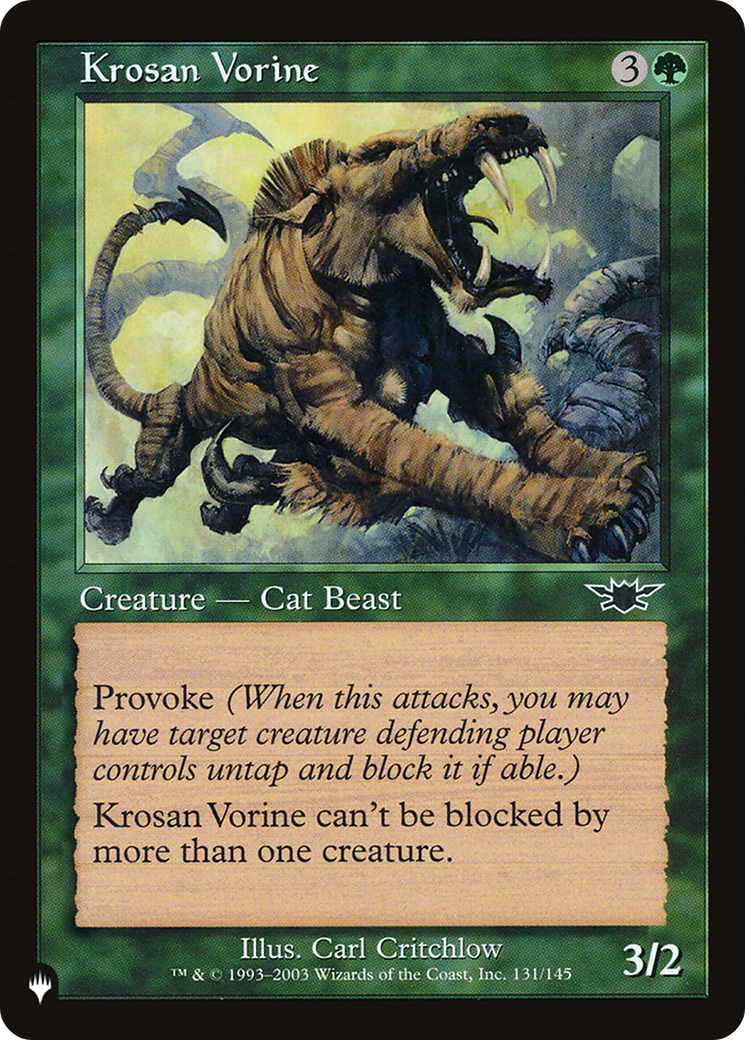 Krosan Vorine [The List] | The Time Vault CA