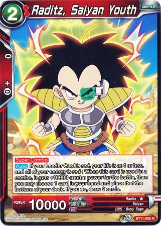 Raditz, Saiyan Youth (BT11-005) [Vermilion Bloodline] | The Time Vault CA