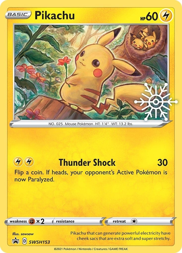 Pikachu (SWSH153) (Holiday Calendar) [Sword & Shield: Black Star Promos] | The Time Vault CA
