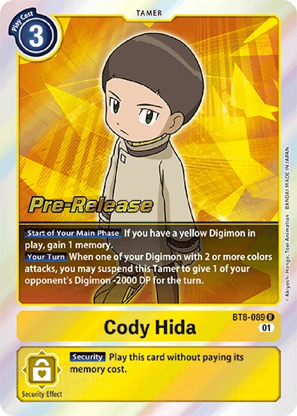 Cody Hida [BT8-089] [New Awakening Pre-Release Cards] | The Time Vault CA