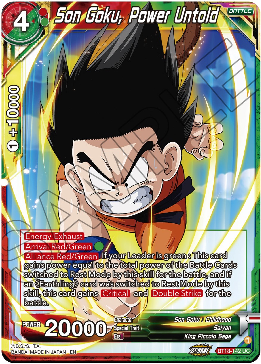 Son Goku, Power Untold (BT18-142) [Dawn of the Z-Legends] | The Time Vault CA