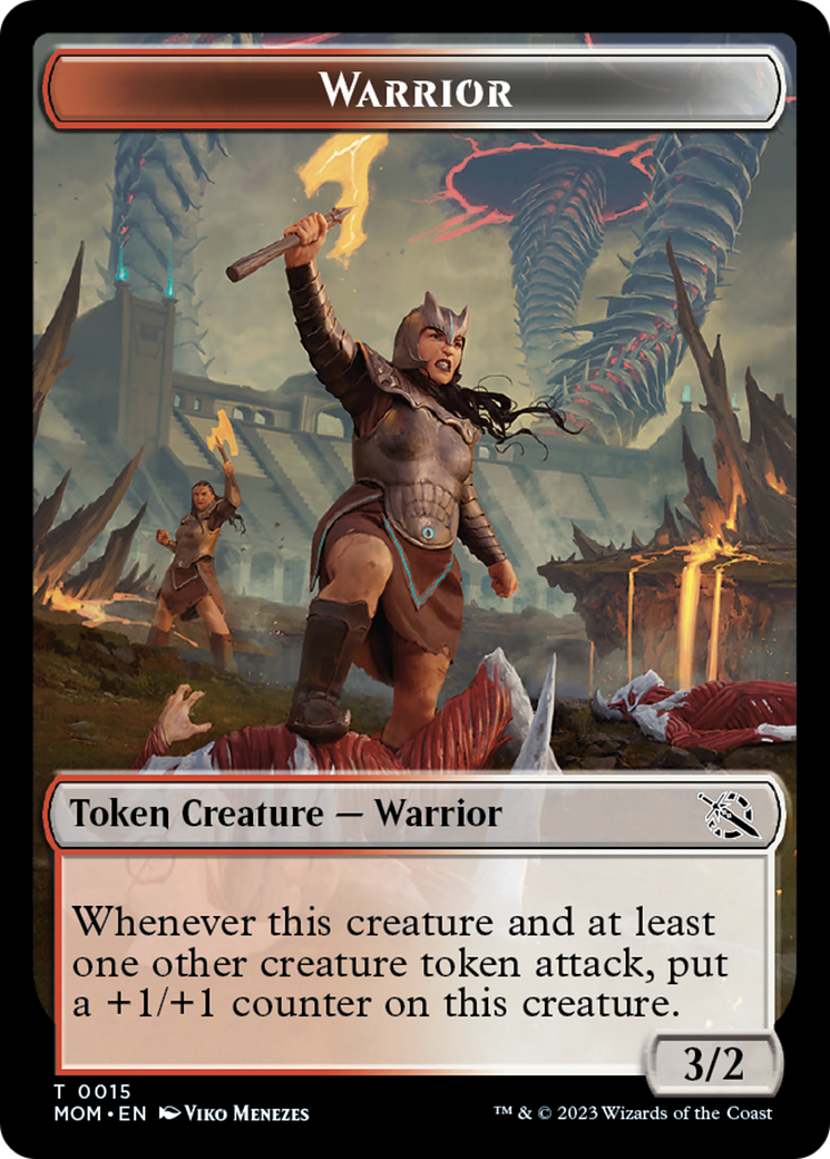 Warrior // Dinosaur Double-Sided Token [March of the Machine Tokens] | The Time Vault CA