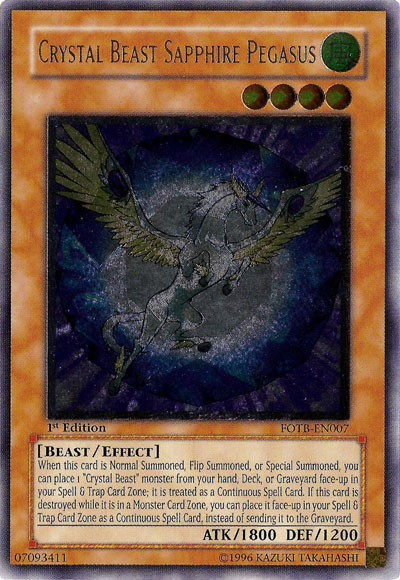 Crystal Beast Sapphire Pegasus [FOTB-EN007] Ultimate Rare | The Time Vault CA