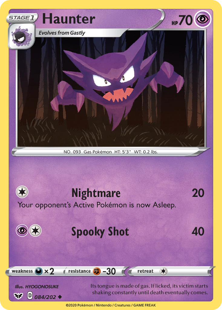 Haunter (084/202) [Sword & Shield: Base Set] | The Time Vault CA