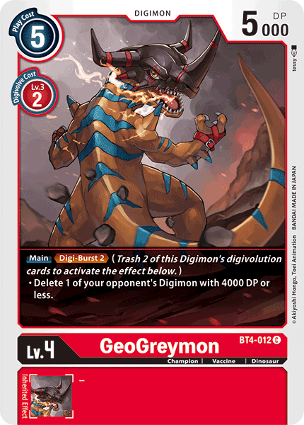 GeoGreymon [BT4-012] [Great Legend] | The Time Vault CA