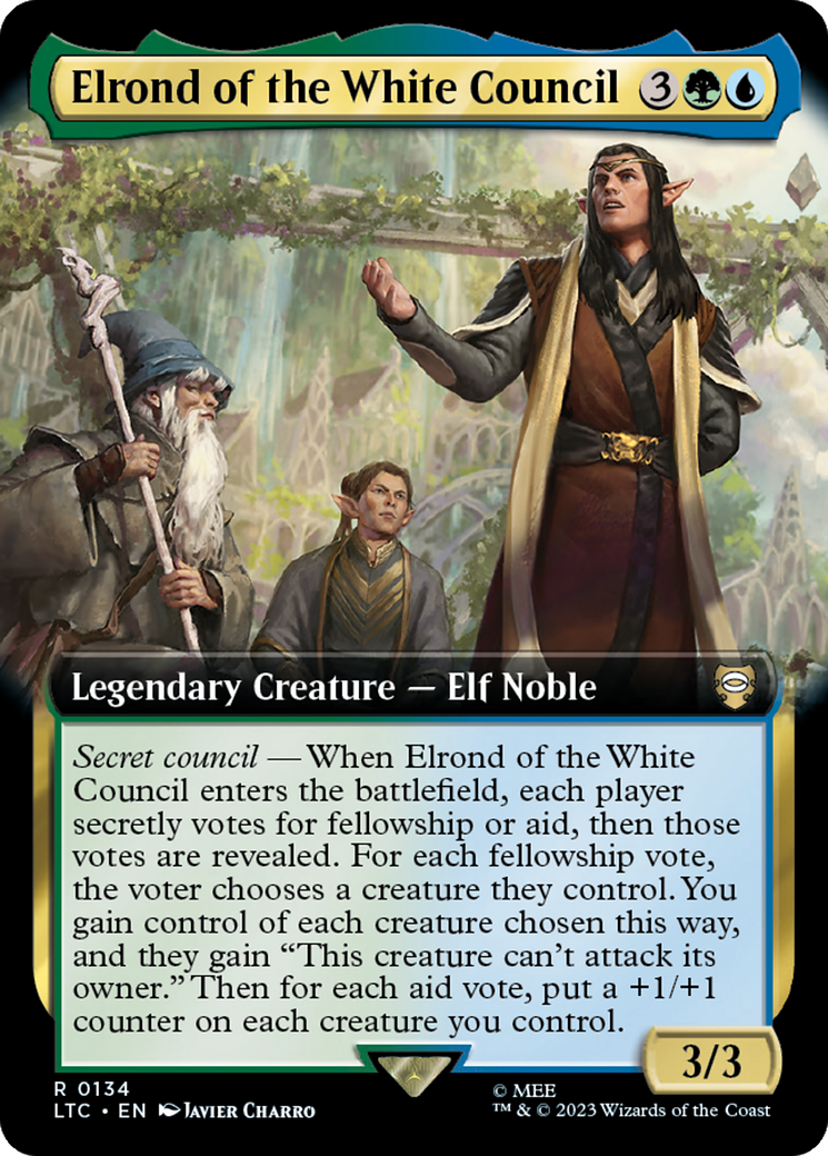 Elrond of the White Council (Extended Art) [The Lord of the Rings: Tales of Middle-Earth Commander] | The Time Vault CA