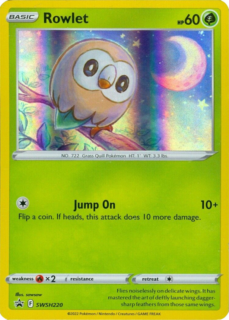 Rowlet (SWSH220) (Cosmos Holo) [Sword & Shield: Black Star Promos] | The Time Vault CA