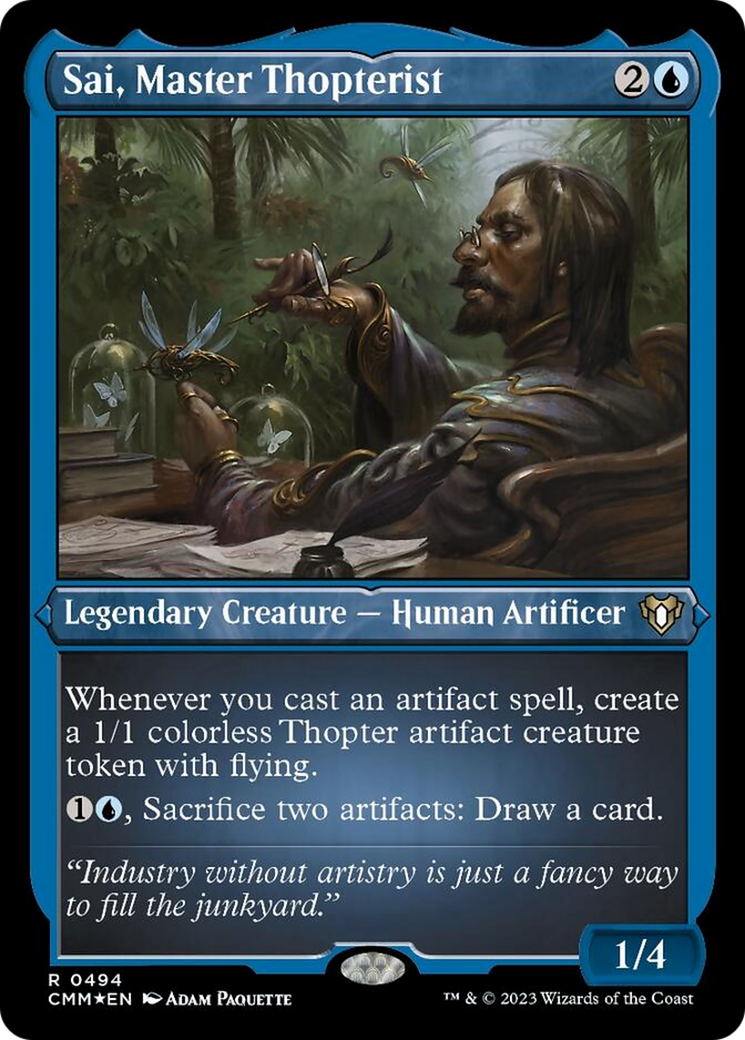 Sai, Master Thopterist (Foil Etched) [Commander Masters] | The Time Vault CA