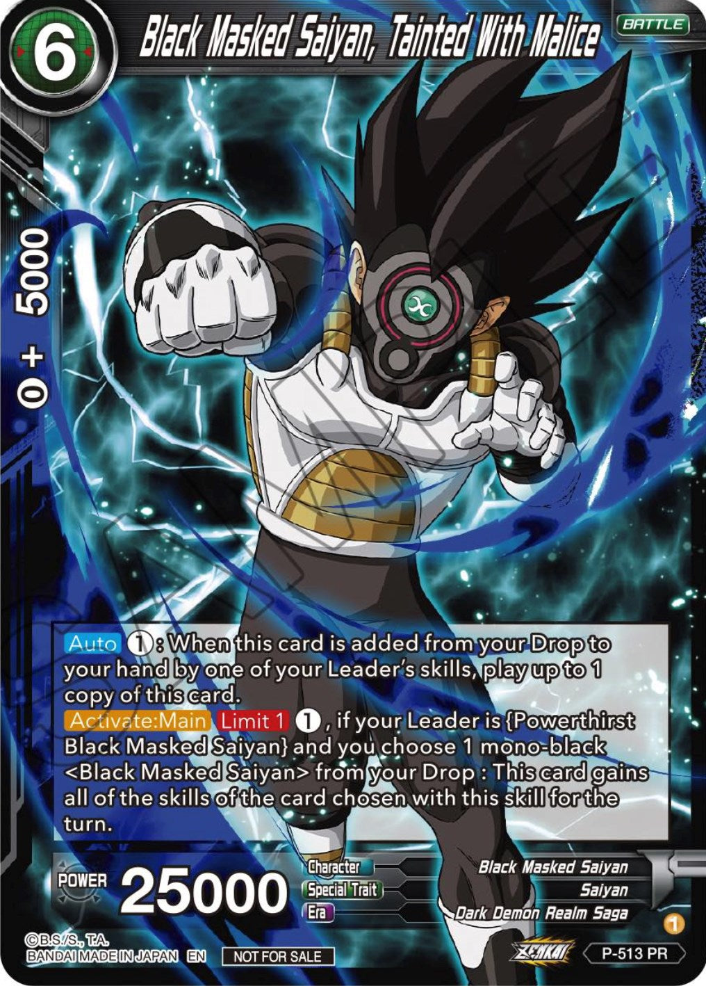 Black Masked Saiyan, Tainted With Malice (Zenkai Series Tournament Pack Vol.4) (P-513) [Tournament Promotion Cards] | The Time Vault CA