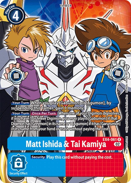 Matt Ishida & Tai Kamiya [EX4-061] (Alternate Art) [Alternative Being Booster] | The Time Vault CA