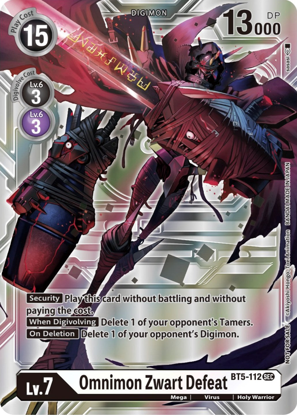 Omnimon Zwart Defeat [BT5-112] (Silver Alternate Art) [Alternative Being Booster] | The Time Vault CA