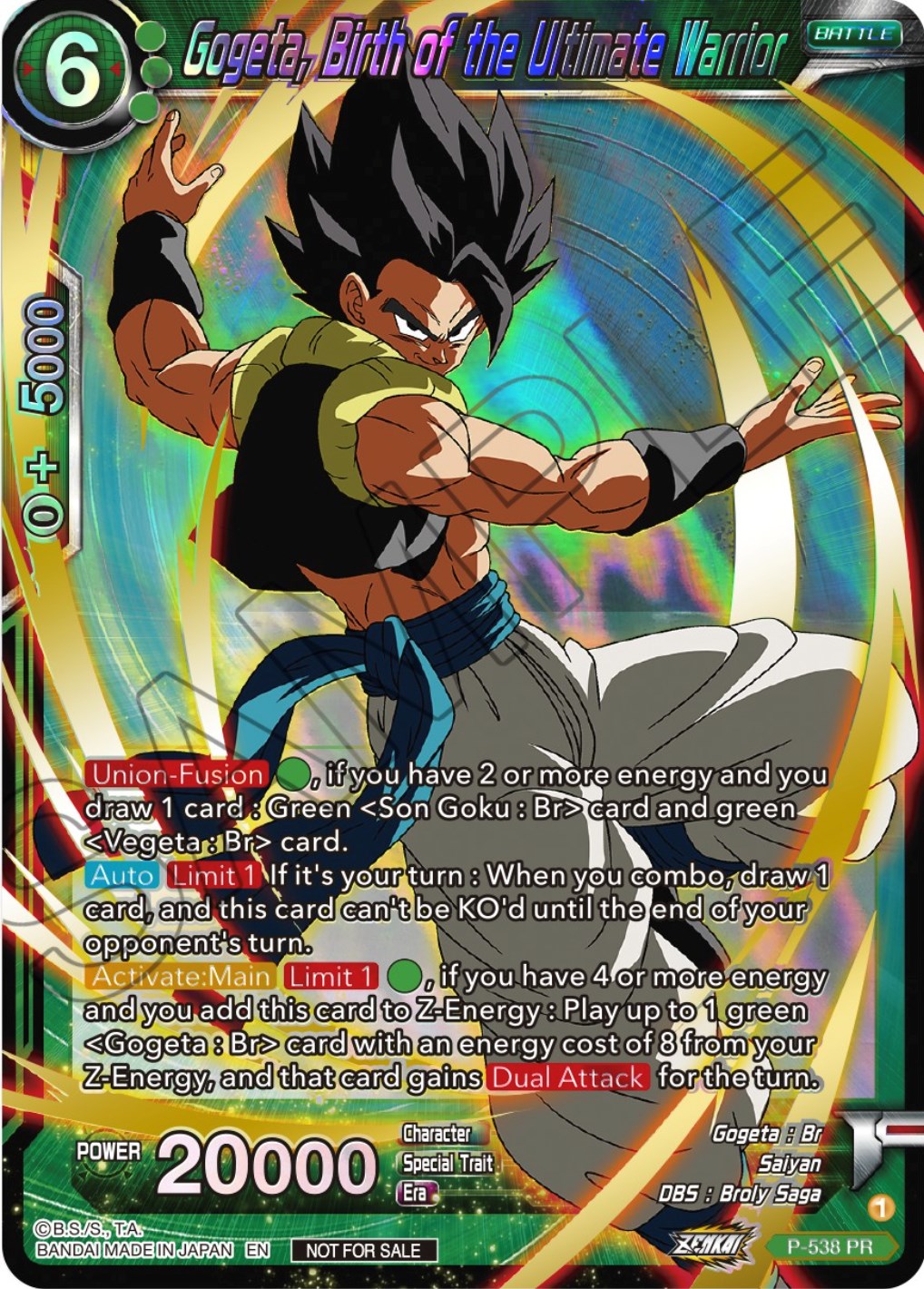 Gogeta, Birth of the Ultimate Warrior (Championship Selection Pack 2023 Vol.2) (Gold-Stamped Shatterfoil) (P-538) [Tournament Promotion Cards] | The Time Vault CA