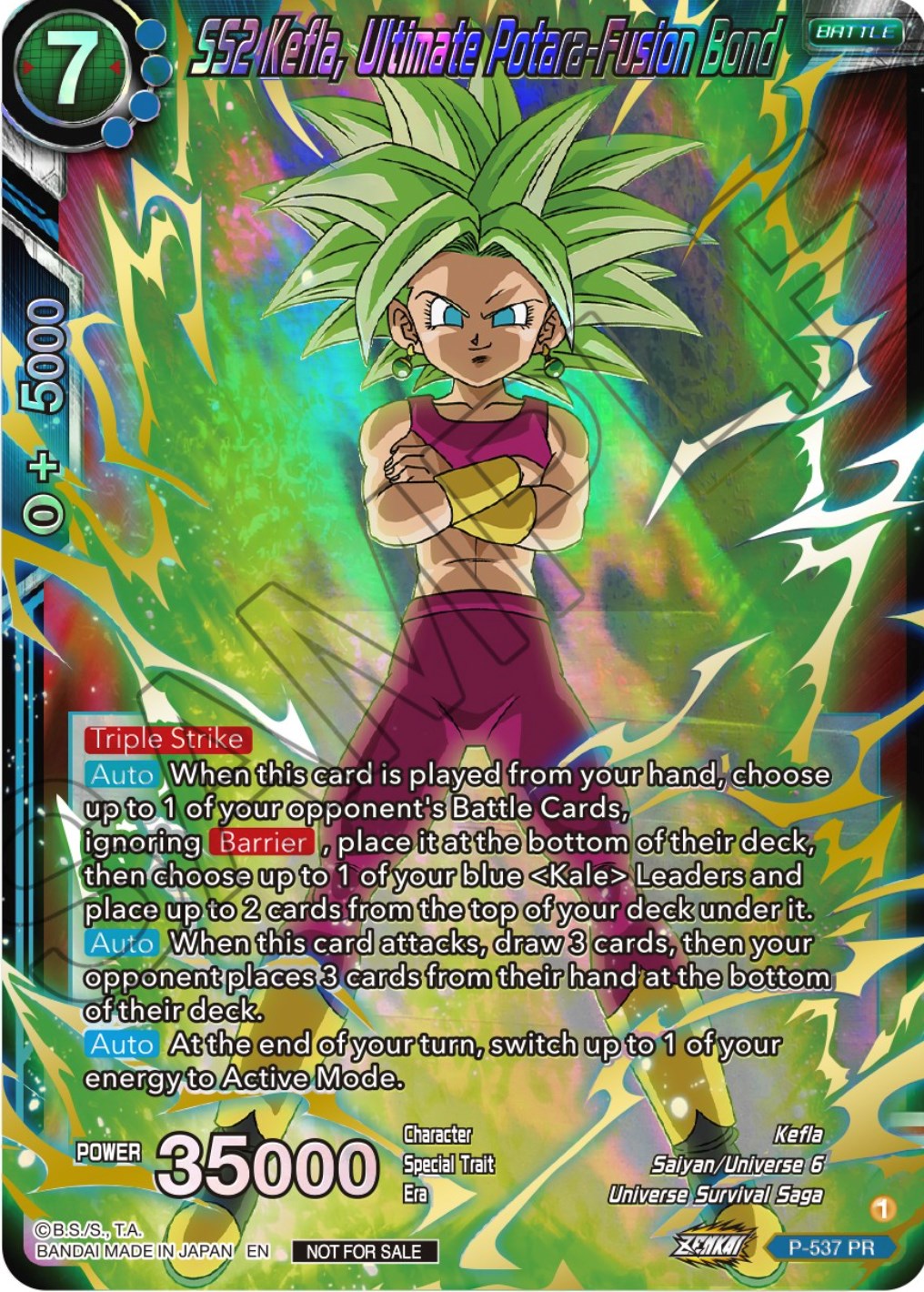 SS2 Kefla, Ultimate Potara-Fusion Bond (Championship Selection Pack 2023 Vol.2) (Gold-Stamped Shatterfoil) (P-537) [Tournament Promotion Cards] | The Time Vault CA