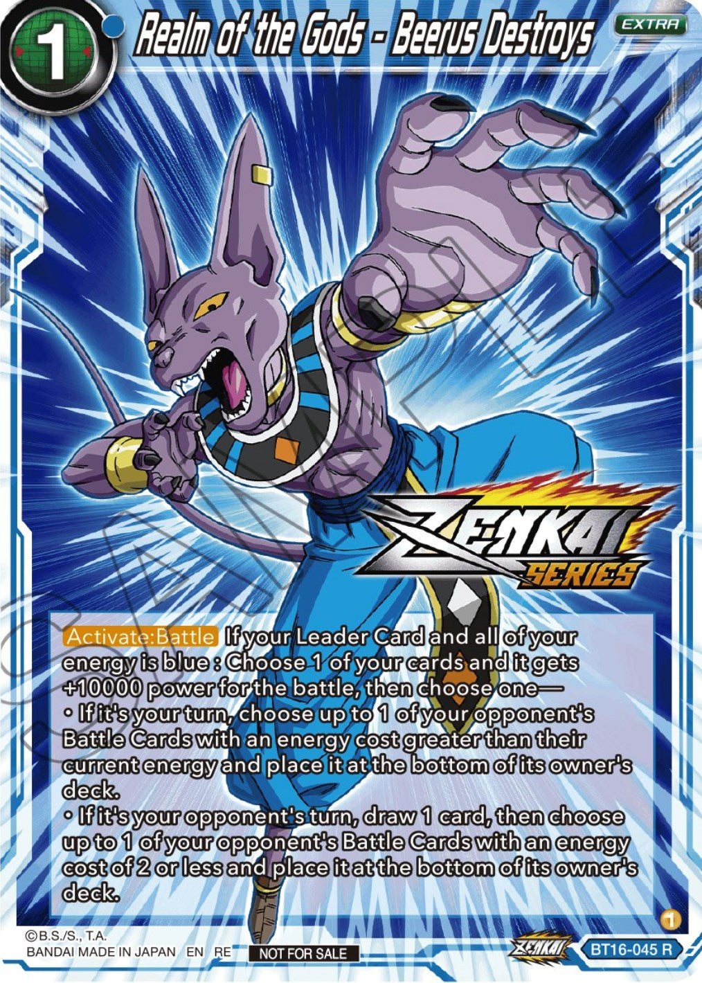 Realm of the Gods - Beerus Destroys (Event Pack 12) (BT16-045) [Tournament Promotion Cards] | The Time Vault CA