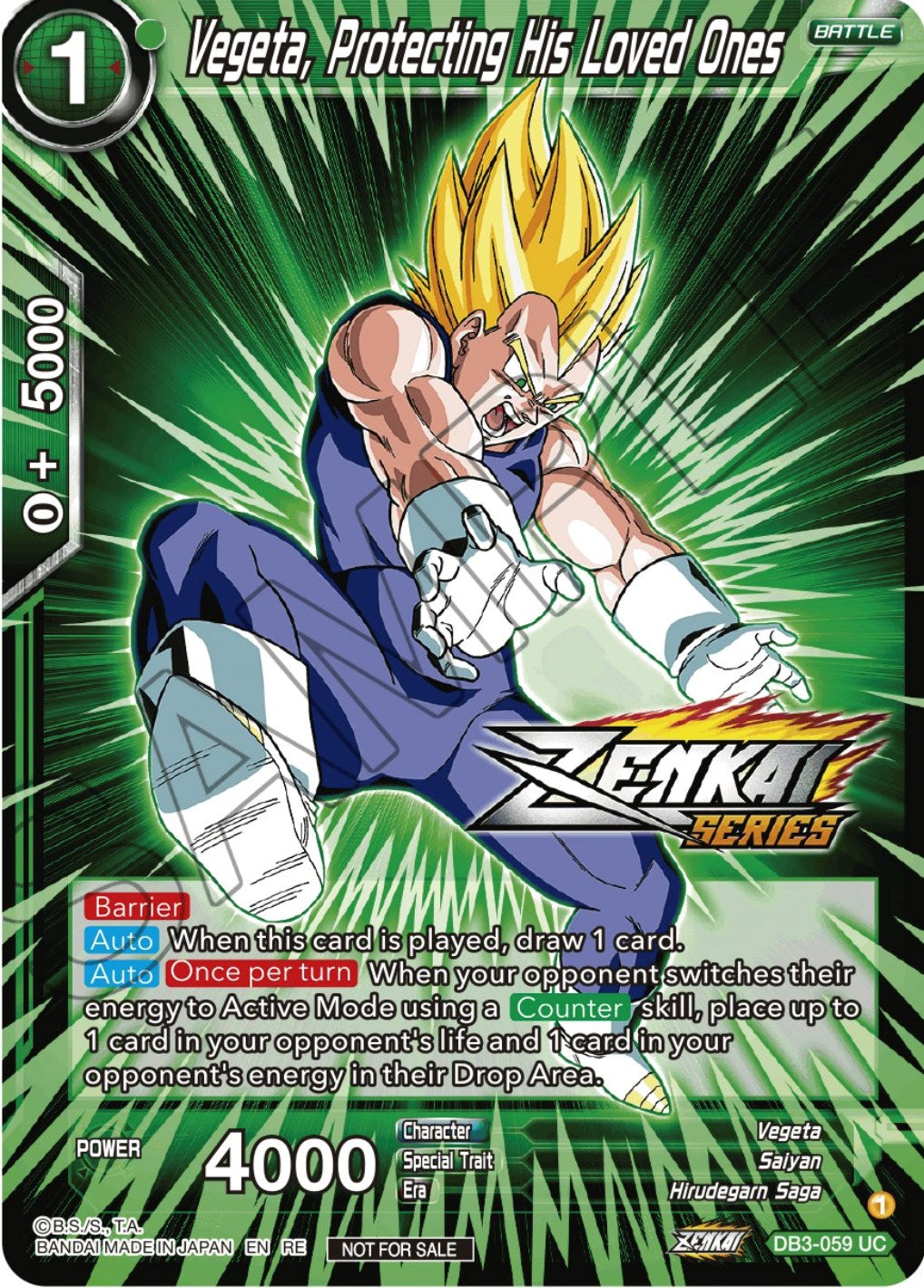 Vegeta, Protecting His Loved Ones (Event Pack 12) (DB3-059) [Tournament Promotion Cards] | The Time Vault CA