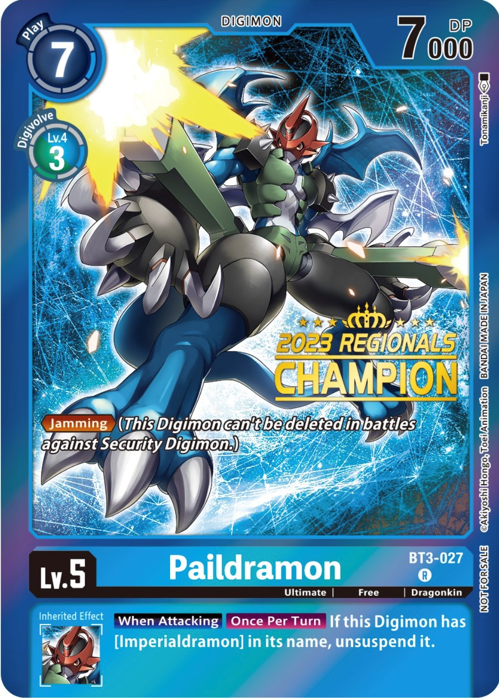 Paildramon [BT3-027] (2023 Regionals Champion) [Release Special Booster Promos] | The Time Vault CA