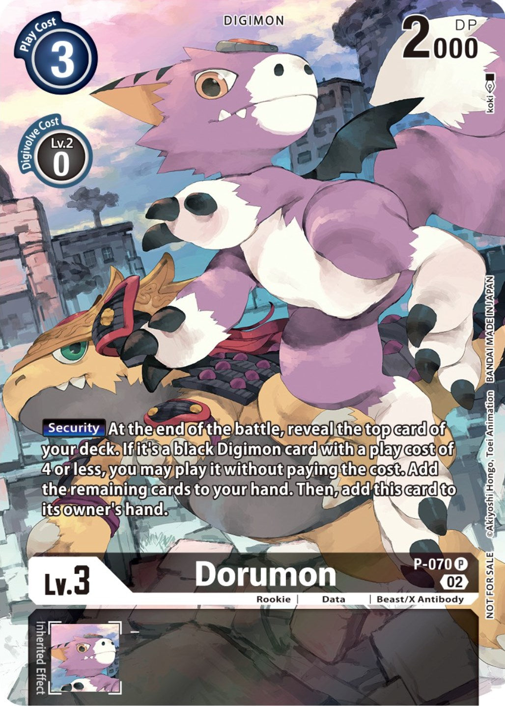 Dorumon [P-070] (Official Tournament Pack Vol. 10) [Promotional Cards] | The Time Vault CA