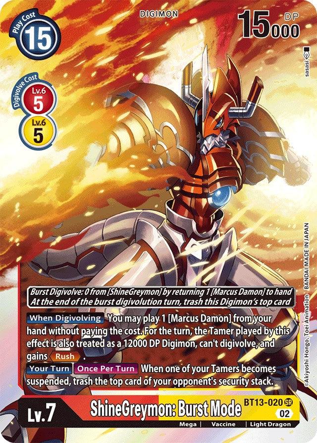 Shinegreymon: Burst Mode [BT13-020] [Versus Royal Knights Booster] | The Time Vault CA