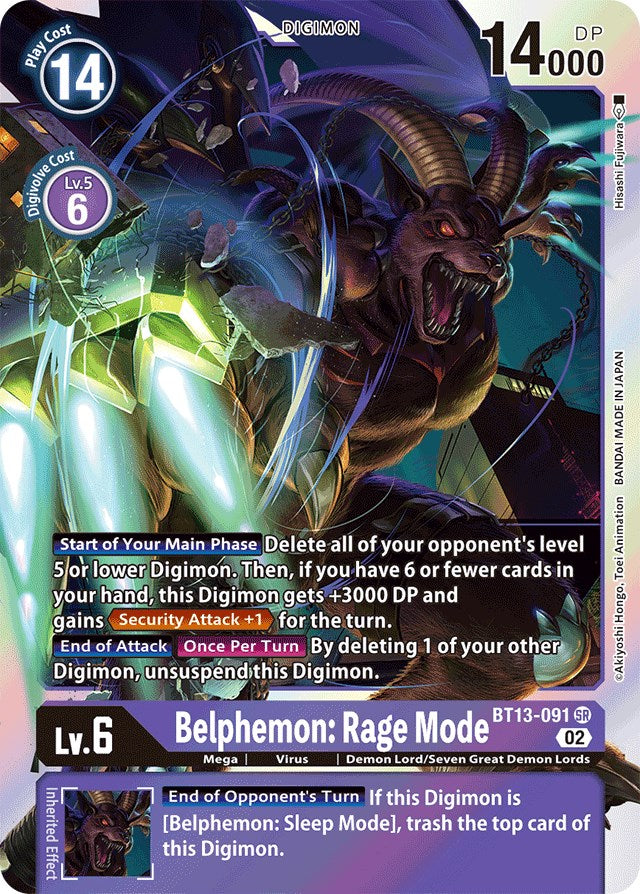 Belphemon: Rage Mode [BT13-091] [Versus Royal Knights Booster] | The Time Vault CA