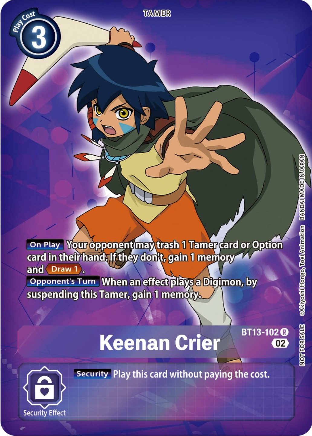 Keenan Crier [BT13-102] (Box Topper) [Versus Royal Knights Booster] | The Time Vault CA