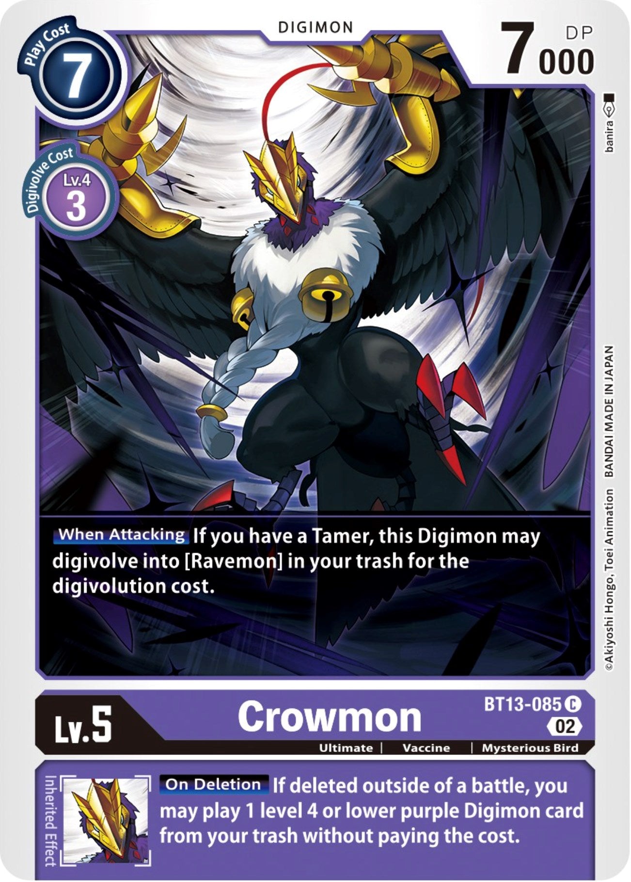 Crowmon [BT13-085] [Versus Royal Knights Booster] | The Time Vault CA