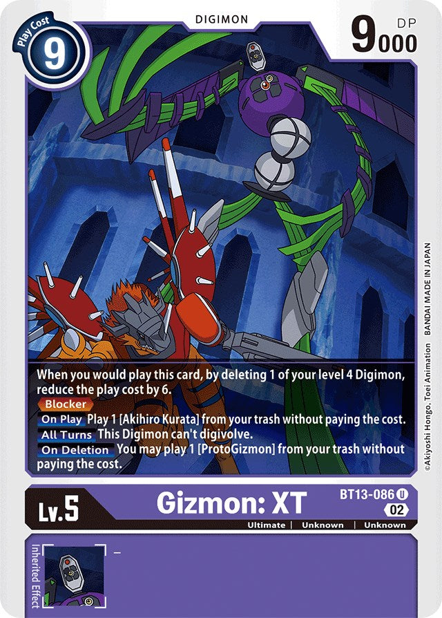 Gizmon: XT [BT13-086] [Versus Royal Knights Booster] | The Time Vault CA