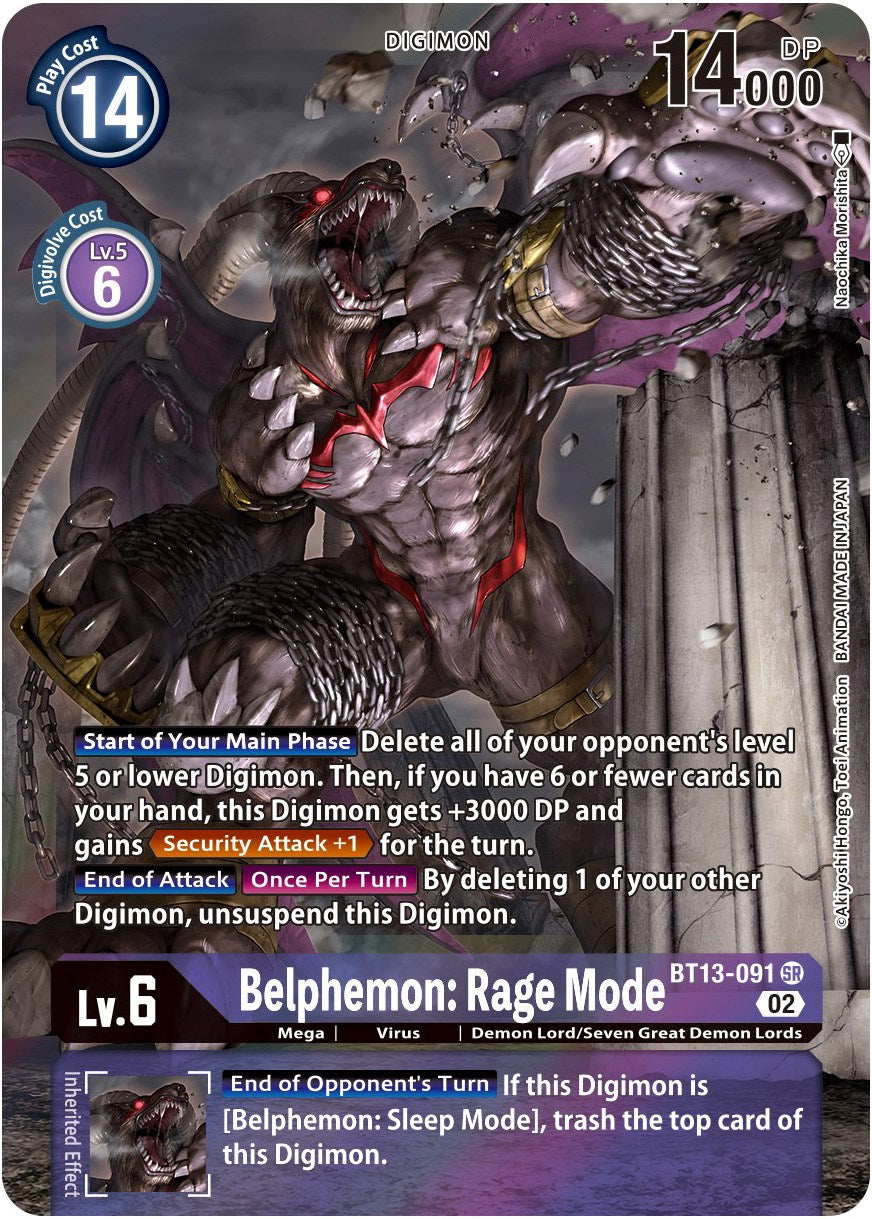 Belphemon: Rage Mode [BT13-091] (Alternate Art) [Versus Royal Knights Booster] | The Time Vault CA