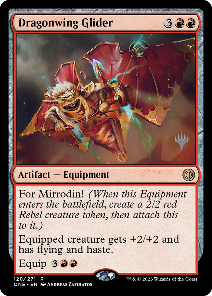 Dragonwing Glider (Promo Pack) [Phyrexia: All Will Be One Promos] | The Time Vault CA