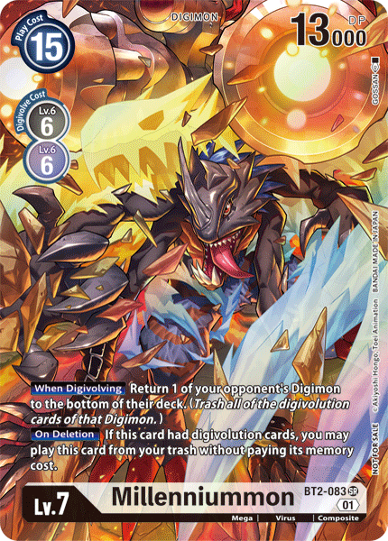 Millenniummon [BT2-083] (1-Year Anniversary Box Topper) [Promotional Cards] | The Time Vault CA