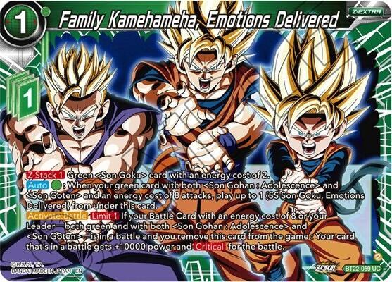 Family Kamehameha, Emotions Delivered (BT22-059) [Critical Blow] | The Time Vault CA