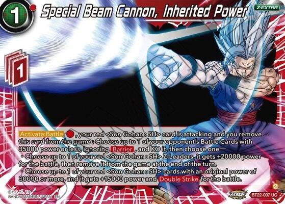 Special Beam Cannon, Inherited Power (BT22-007) [Critical Blow] | The Time Vault CA