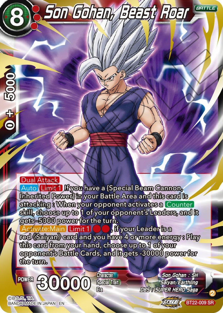 Son Gohan, Beast Roar (BT22-009) [Critical Blow] | The Time Vault CA