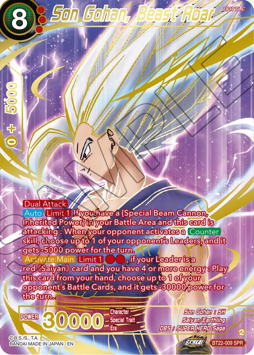 Son Gohan, Beast Roar (SPR) (BT22-009) [Critical Blow] | The Time Vault CA