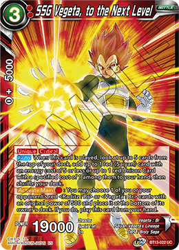 SSG Vegeta, to the Next Level (Uncommon) (BT13-022) [Supreme Rivalry] | The Time Vault CA