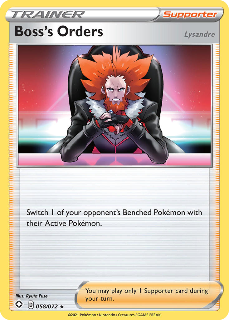 Boss's Orders (058/072) (Deck Exclusive) [Sword & Shield: Shining Fates] | The Time Vault CA