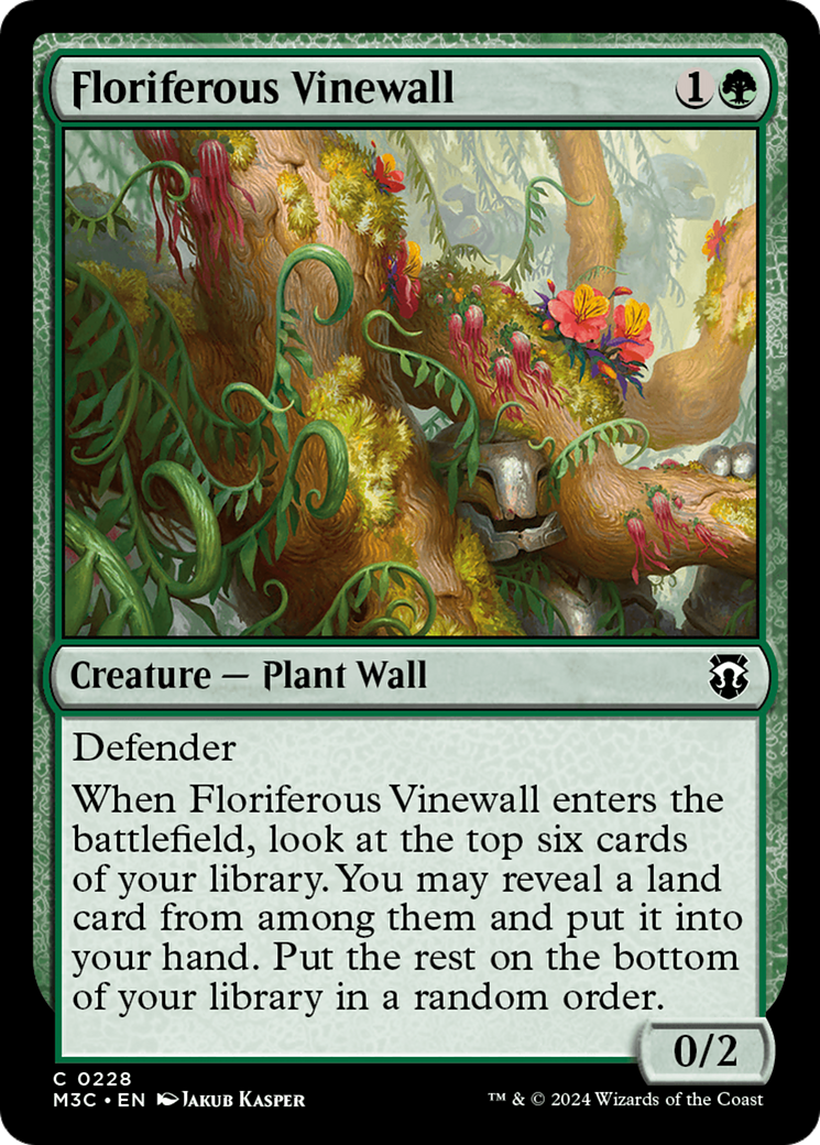 Floriferous Vinewall (Ripple Foil) [Modern Horizons 3 Commander] | The Time Vault CA