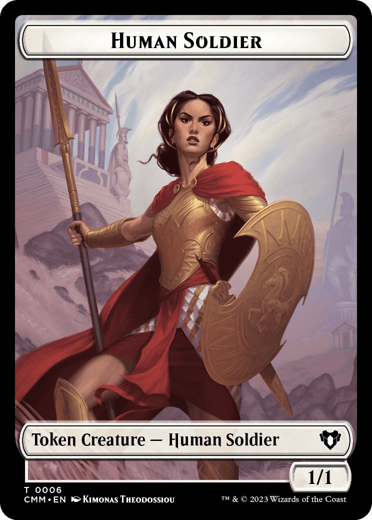 Human Soldier // Dwarf Berserker Double-Sided Token [Commander Masters Tokens] | The Time Vault CA